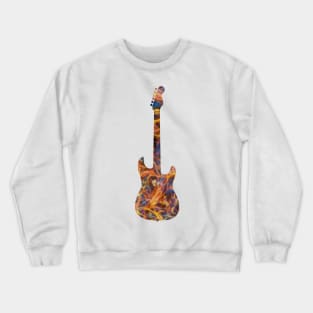 Yellow on Blue Flame Guitar Silhouette Crewneck Sweatshirt